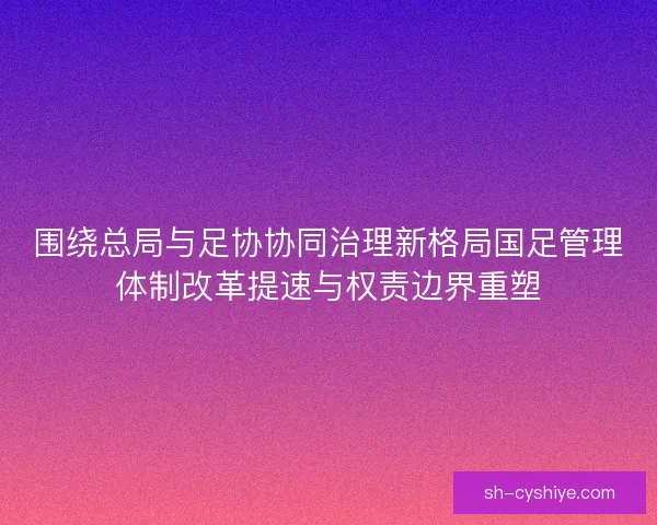 围绕总局与足协协同治理新格局国足管理体制改革提速与权责边界重塑